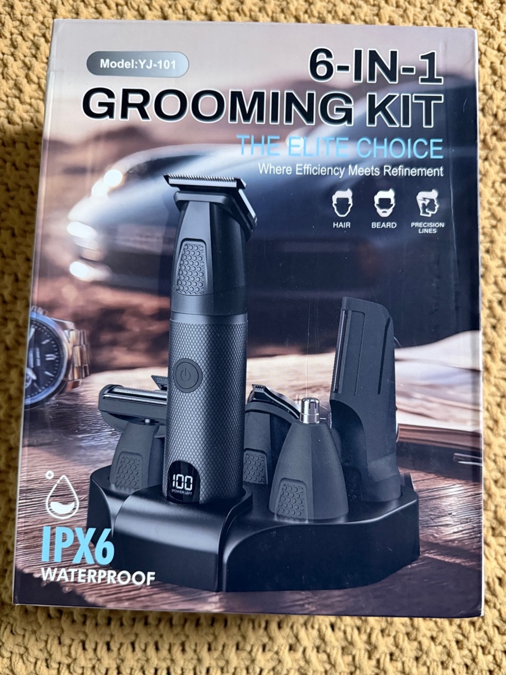 6-in-1 Black Men’s Grooming Kit – Multifunction Trimmer